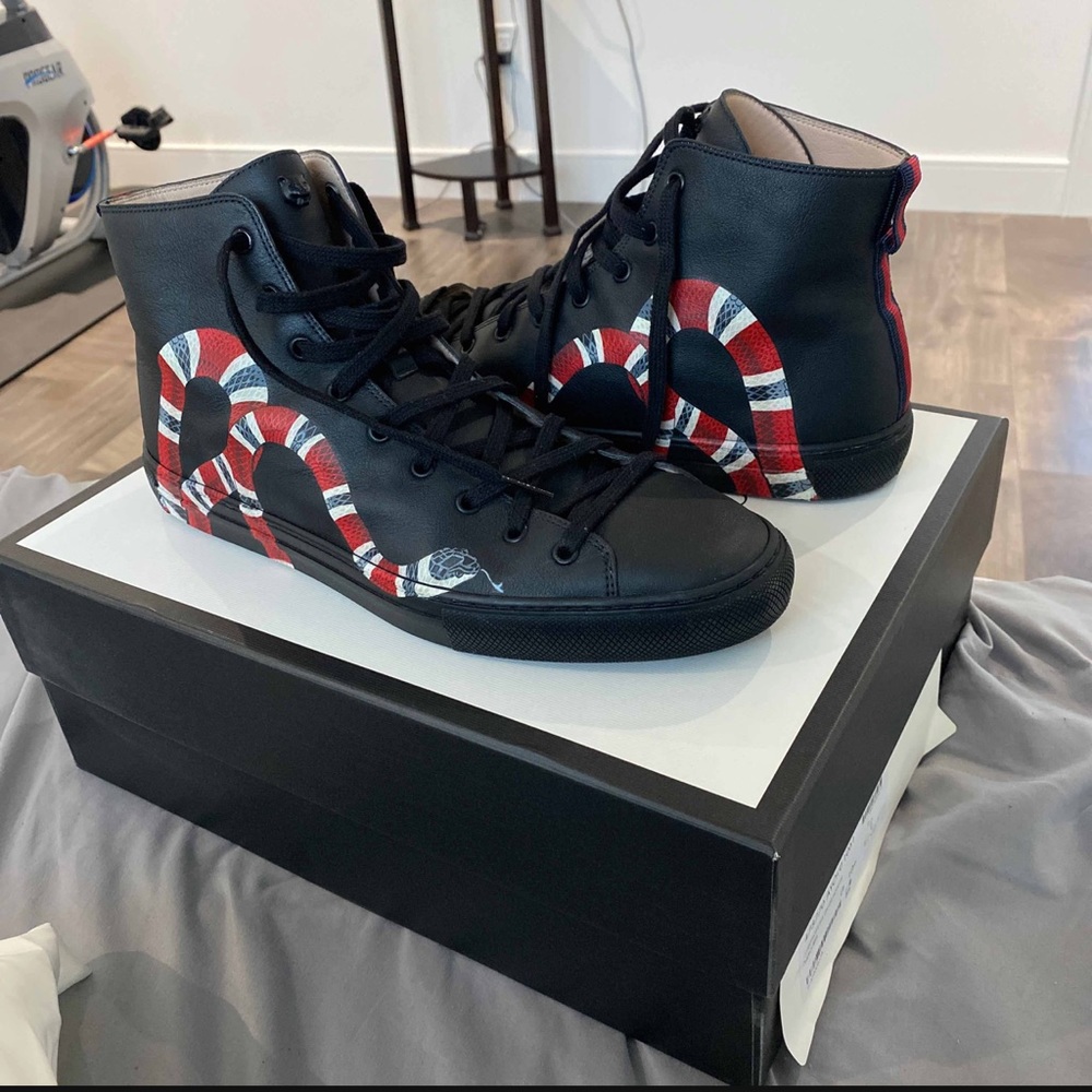 COPY - Gucci Leather High Top Snake Shoes